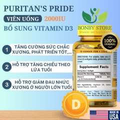 viên uống bổ sung vitamin D3 2000IU của Mỹ 200 viên