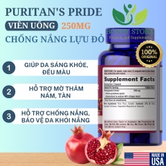 Viên uống chống nắng tinh chất lựu Puritan’s Pride Pomegranate Extract 250mg 120 viên