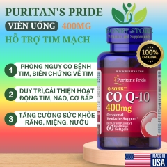 viên uống hỗ trợ tim mạch CO Q-10 400mg Puritan's Pride 60 viên