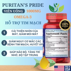 viên uống dầu cá hỗ trợ tim mạch omega 3 của Mỹ 100 viên