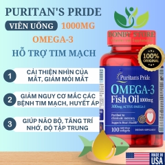 viên uống dầu cá hỗ trợ tim mạch omega 3 của Mỹ 100 viên