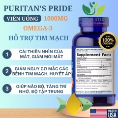 viên uống dầu cá hỗ trợ tim mạch omega 3 của Mỹ 200 viên