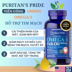 viên uống dầu cá hỗ trợ tim mạch omega 3 của Mỹ 200 viên
