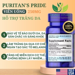 VIÊN UỐNG HỖ TRỢ TRẮNG DA L-GLUTATHIONE 250MG PURITAN’S PRIDE- 60 VIÊN