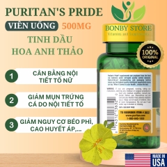 viên uống tinh dầu hoa anh thảo 500mg của Mỹ 100 viên