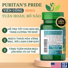 viên uống tuần hoàn bổ não 60mg của Mỹ 120 viên