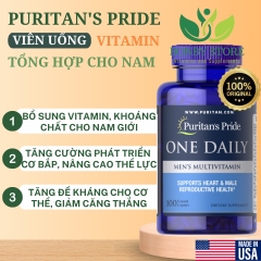 VIÊN UỐNG VITAMIN TỔNG HỢP DÀNH CHO PHÁI NAM PURITAN’S PRIDE ONE DAILY MEN MULTIVITAMIN - 100 viên