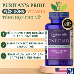 VIÊN UỐNG VITAMIN TỔNG HỢP DÀNH CHO PHÁI NỮ PURITAN’S PRIDE ONE DAILY WOMEN’S MULTIVITAMIN- 100 viên