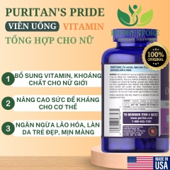 VIÊN UỐNG VITAMIN TỔNG HỢP DÀNH CHO PHÁI NỮ PURITAN’S PRIDE ONE DAILY WOMEN’S MULTIVITAMIN- 100 viên