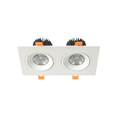 Đèn LED downlight Vuông Âm Trần Đôi Chỉnh Góc 9W/12W*2 Anfaco AFC 767/2