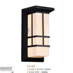 Đèn Tường Ngoài Trời Euroto 12W, Ánh Sáng Vàng, Mã CN-421