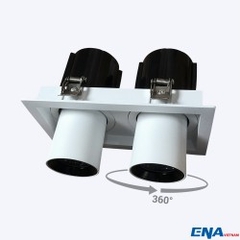 Đèn LED Âm Trần Đôi Chỉnh Hướng 2x5W-2x18W ENA Mẫu DCG