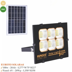 Đèn Pha Năng Lượng Mặt Trời Euroto Solar-64 100W