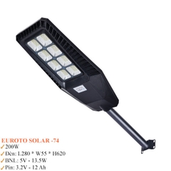 Đèn LED Đường NLMT Liền Thể Euroto 200W Solar-74