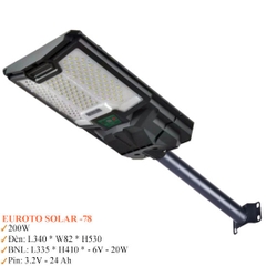 Đèn LED Đường NLMT Liền Thể Euroto 200W Solar-78