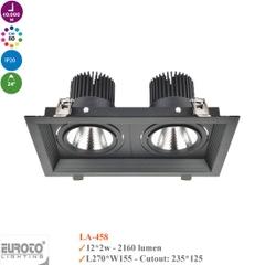 Đèn Spotlight Âm Trần Đôi 2*12W Euroto LA-458