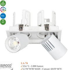 Đèn Spotlight Âm Trần Đôi Euroto 12Wx2