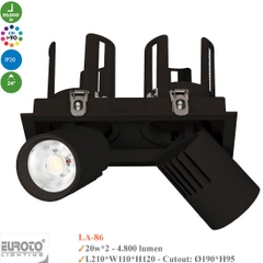 Đèn Spotlight Âm Trần Đôi Euroto 20Wx2