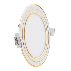 Đèn LED Panel Âm Trần Nhôm Viền Vàng Mặt Tròn 9W MPE RPL-9ST