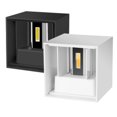 Đèn Tường Vuông 2 Đầu 6W Ngoài Trời, Ánh Sáng Vàng