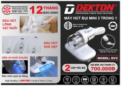 Hút Bụi Pin Dekton DV3 Đa Năng 3 in 1 Công Nghệ Brushless – Giải Pháp Sạch Sẽ Cho Mọi Không Gian