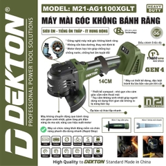🛠️ MÁY MÀI GÓC KHÔNG CHỔI THAN DEKTON DÙNG PIN M21 SERIES – HIỆU SUẤT ĐỈNH CAO, CÔNG NGHỆ BỀN BỈ