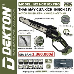 Khám phá sức mạnh của Thân máy cưa xích Dekton M21-CX10XPRO: Lựa chọn hoàn hảo cho mọi công việc!