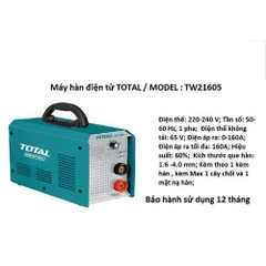 MÁY HÀN ĐIỆN TỬ BH 12 THÁNG 160A TOTAL TW21605