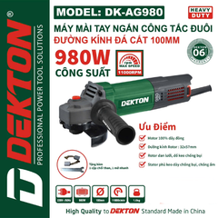 Máy mài đá cầm tay hiệu DEKTON; Model: DK-AG980, công suất: 980W