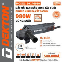 Máy mài đá cầm tay hiệu DEKTON; Model: DK-AG980, công suất: 980W