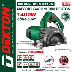Máy Cắt Gạch Dekton DK-CG110A 1400W, Lưỡi 110mm | Chính Hãng, Bảo Hành 6 Tháng