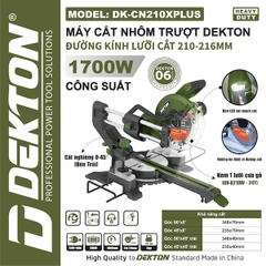 Máy Cắt Nhôm Trượt Dekton DK-CN210XPLUS (1700W) – Lưỡi 210-216mm, Có Đèn LED & Tia Định Vị