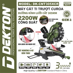 Máy Cắt Ti Dekton DK-CNT305XCR (305mm - 2200W) – Hệ Trượt Curoa Thế Hệ 2 (Gen 2)