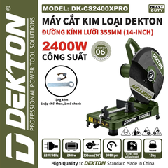 Máy Cắt Sắt Dekton DK-CS2400XPRO 2400W Lưỡi 355mm 14 Inch Cắt Kim Loại Công Suất Lớn Chính Hãng