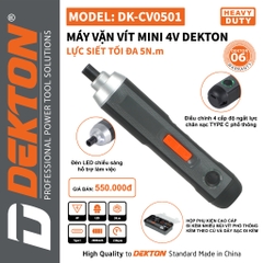 Siết Vít Dùng Pin 4V Lực 8Nm DEKTON DK-CV0501