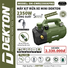 Máy Xịt Rửa Xe Áp Lực Cao DEKTON DK-CWR2350XPRO (Có Chỉnh Áp) - MÀU OLIU
