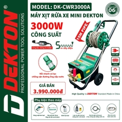 Máy Xịt Rửa Xe Áp Lực Cao 3000W Dekton DK-CWR3000A (có rulo cuộn)
