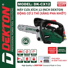 Cưa xích cầm tay hoạt động bằng xăng hiệu DEKTON; Model: DK-CX12