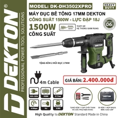 Máy đục 17mm có chống rung Dekton 1500W DK-DH3502PRO