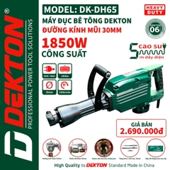 Máy đục 30 ly Dekton 1850W DK-DH65 (trùng mã) DK-65