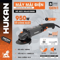 Máy Mài Góc Điện Hukan HK-AG1088M, Công Suất 950W, 7 Cấp Điều Chỉnh Tốc Độ, Dây Điện 2m