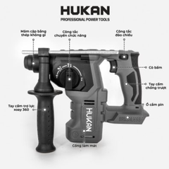 Máy Khoan Bê Tông 2.3J Dùng Pin HUKAN HM21-RH2706PLUS