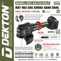 Máy Mài Góc Không Bánh Răng Dekton M21-AG1101XGLT 21V Brushless Gen 4 Đầu Dài 14cm Điều Chỉnh 5 Tốc Độ