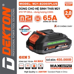 Pin DEKTON M21 Plus 21V – Dùng Cho Máy Khoan, Cắt, Siết Chân Phổ Thông hệ M21