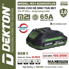 Pin DEKTON M21 Plus 21V – Dùng Cho Máy Khoan, Cắt, Siết Chân Phổ Thông hệ M21