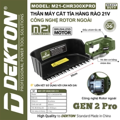 Máy Cắt Tỉa Hàng Rào Pin 21V Dekton M21-CHR300XPRO | Động Cơ Brushless - Có Thể Kết Nối Cần Dài