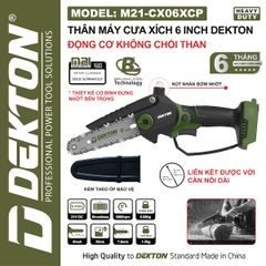 Máy Cưa Xích Pin 6 Inch Dekton M21-CX06CP – Động Cơ Không Chổi Than, Có Bình Nhớt