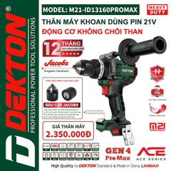 [ACE series] Máy Khoan Động Lực 160Nm Dùng Pin 21V Dekton M21-ID13160PROMAX Thế Hệ Mới Nhất