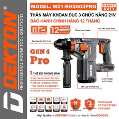 Máy Khoan Đục Bê Tông Dekton M21-RH2603PRO - 3 Chức Năng, Pin 21V, Bảo Hành 12 Tháng