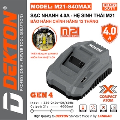Sạc Nhanh Dekton M21-S40MAX (4.0A) – Thế Hệ Gen 4, Có Quạt Làm Mát & Tản Nhiệt Nhôm